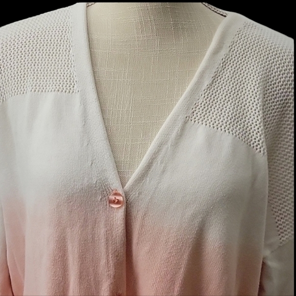 New Directions Gradient Cardigan - Pink and White - Picture 2 of 3